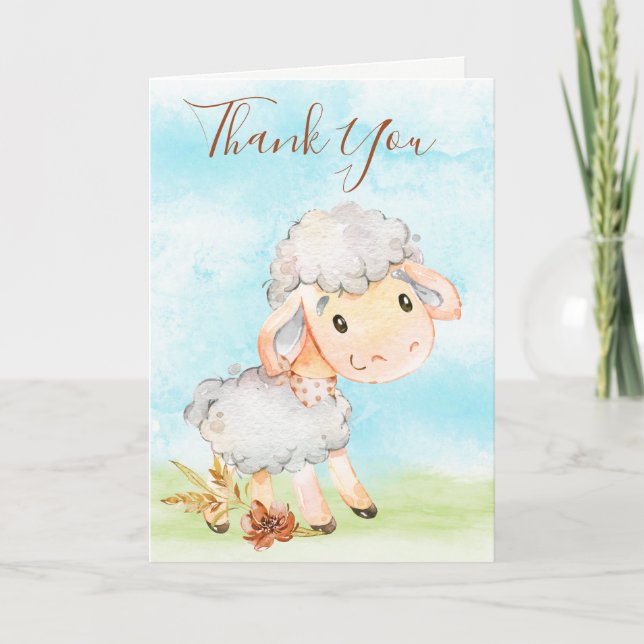 Cartão Fazenda de Ovinos de Aquarela (Frente)