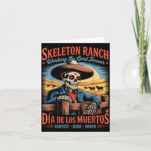 Cartão Fazendeiro Cowboy Retro Dia Dos Mortos