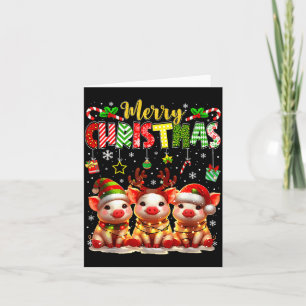 Cartão Fazendeiro Engraçado Feliz Natal Rena Papai Noel G