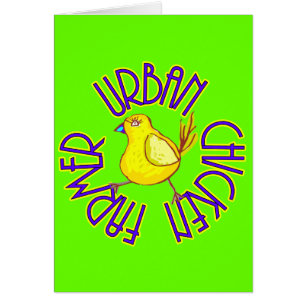 Cartão Fazendeiro urbano da galinha
