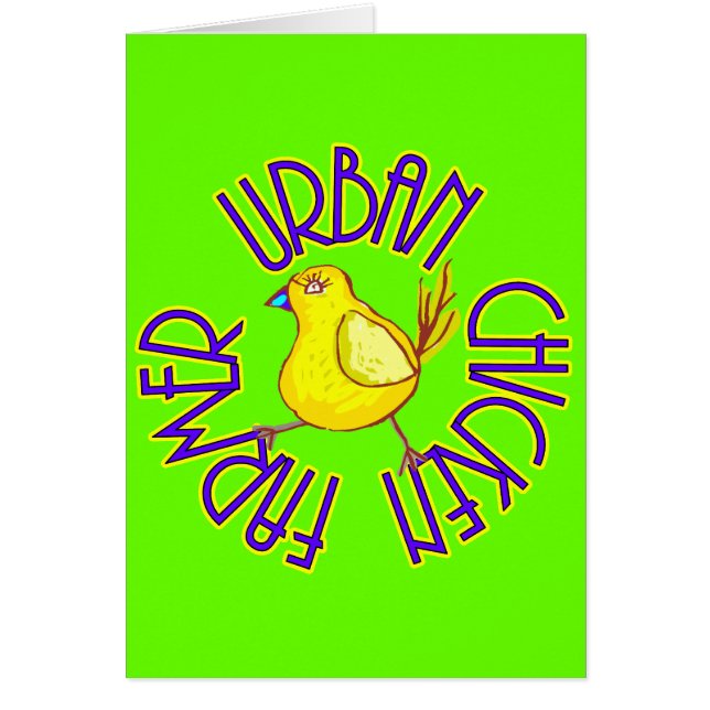 Cartão Fazendeiro urbano da galinha (Frente)