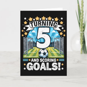 Cartão Fazendo 5 Aniversário de Futebol 5 Anos Footbyll 5