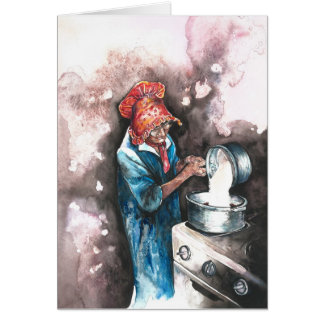 Cartão Fazendo conservas (maneira de Grammy Sallie)