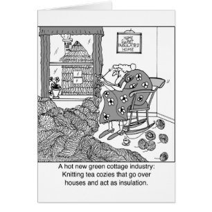 Cartão Fazendo malha, uma indústria de casa de campo