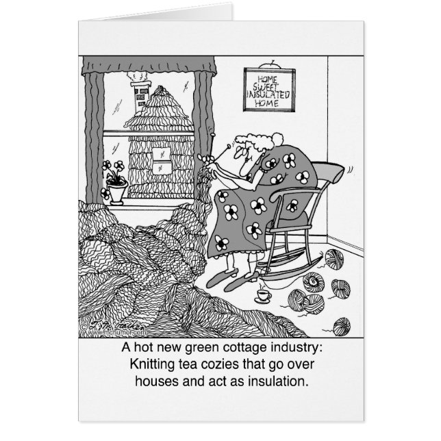 Cartão Fazendo malha, uma indústria de casa de campo (Frente)