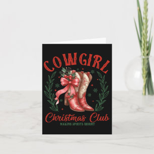 Cartão Fazer do Clube de Natal da Cowgirl Espíritos Brilh