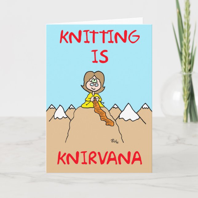 Cartão fazer malha é knirvana (Frente)