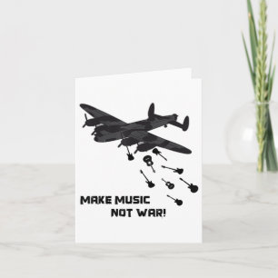 Cartão Fazer Música Não Avião Guerra Guitarra Amor Paz Pa