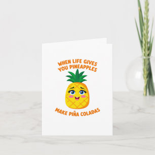 Cartão FAZER PINA COLADA - Placa de abacaxi doce