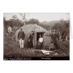 Cartão Fazer Tappa, um pano nativo, c.1875 (foto sepia)