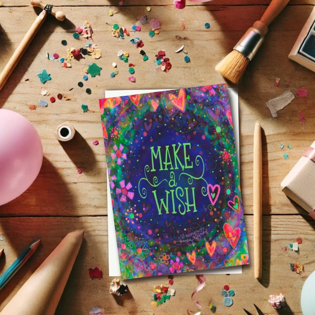 Cartão Fazer um Aniversário Divertir-se Corações Florais  (Criador carregado)