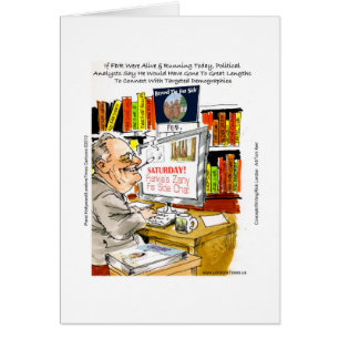 Cartão FDR FFireside Speech Engraçada Cartoon Ofertas e 