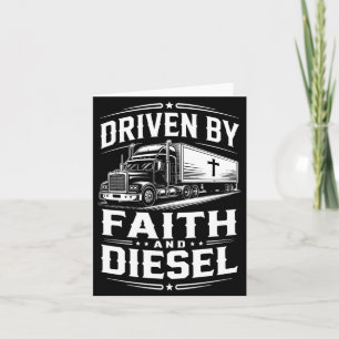 Cartão Fé Dirigida por Homens e Caminhões a Diesel Jesus