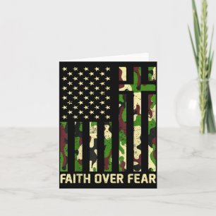 Cartão Fé Sobre o Medo Camuflagem da Bandeira Americana C
