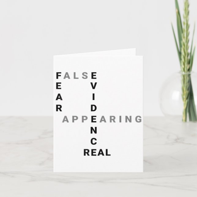 Cartão Fear False Evidence Appearing Real Motivational  (Frente)