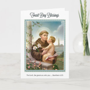 Cartão Feast Day St. Anthony of Padua Child Jesus