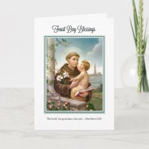 Cartão Feast Day St. Anthony of Padua Child Jesus