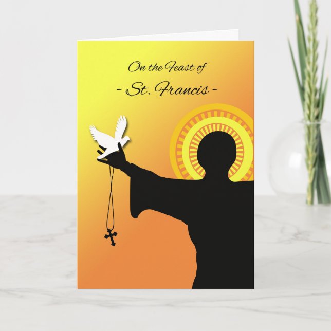 Cartão Feast of St. Francis Greeting Card, Silhouette (Frente)