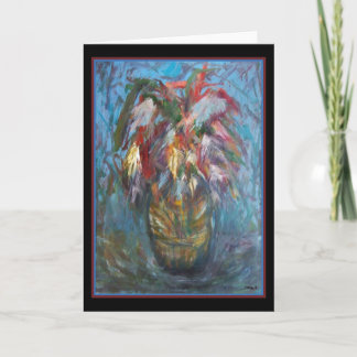 Cartão Feathers in Vase - Original Art Greeting Card