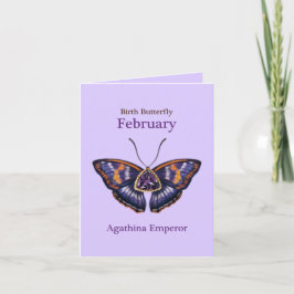 Cartão February Purple Agathina Emperor Butterfly Art
