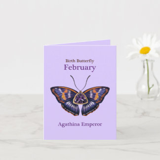 Cartão February Purple Agathina Emperor Butterfly Art