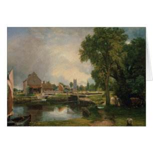 Cartão Fechamento de John Constable   Dedham e moinho,