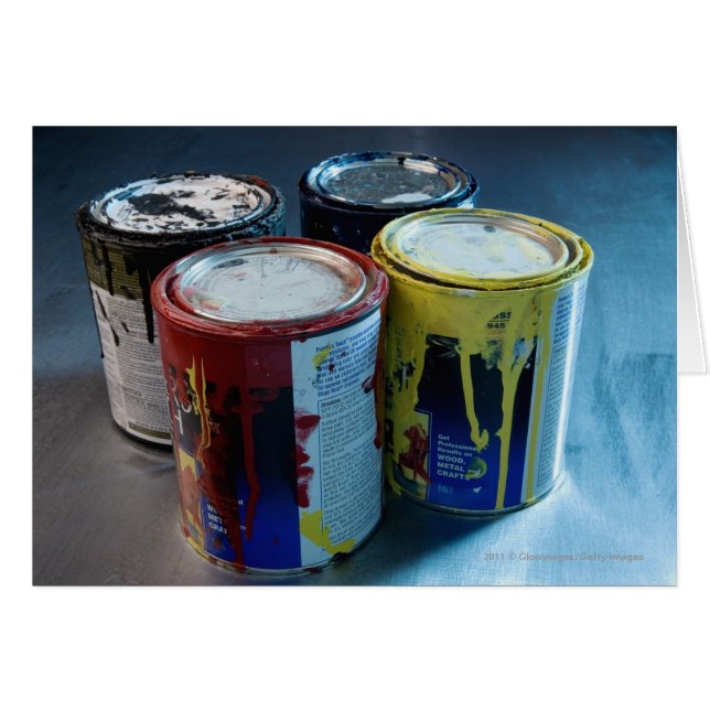 Cartão Fechamento de quatro latas de tinta (Frente Horizontal)