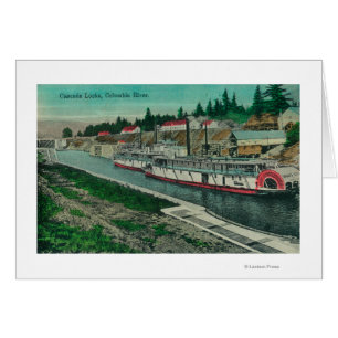 Cartão Fechamentos da cascata no Rio Columbia