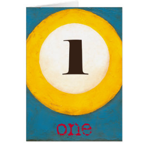 Cartão Fecho da pintura da bola de Piscina número um