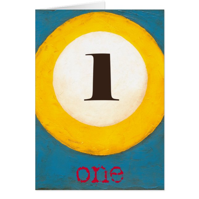 Cartão Fecho da pintura da bola de Piscina número um (Frente)