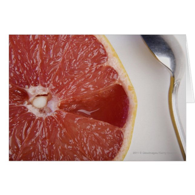 Cartão Fecho de uma fatia de laranja e colher (Frente Horizontal)