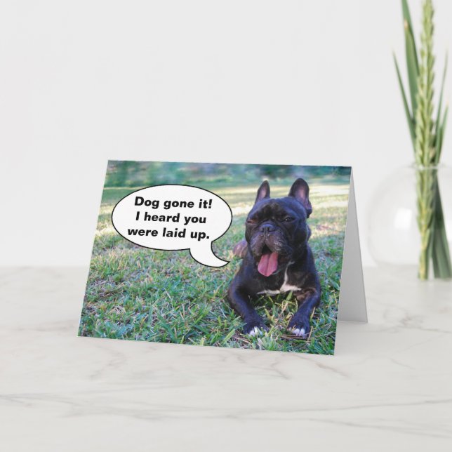 Cartão Feel Better Soon French Bulldog Card (Frente)