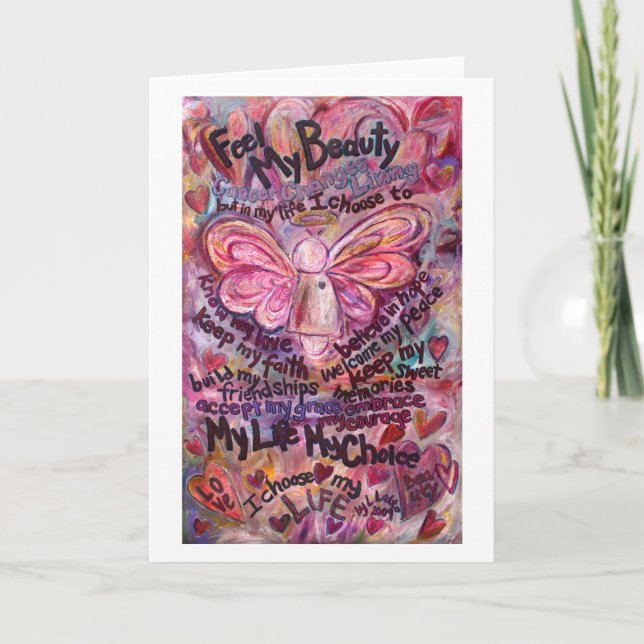 Cartão Feel My Beauty Pink Cancer Angel Card (Frente)