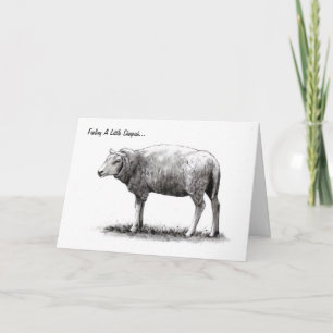 Cartão Feeling Sheepish: Sheep in Pencil: Apology Card
