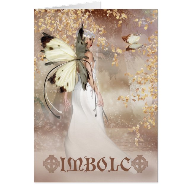Cartão feericamente da arte da fantasia de Imbolc (Frente)