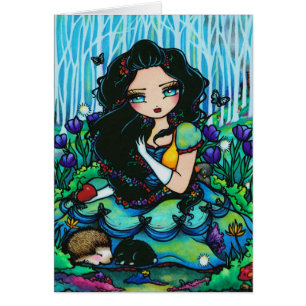 Cartão feericamente da arte da menina da fantasia