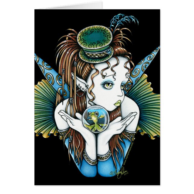 Cartão feericamente da arte do Couture dos peixes (Frente)