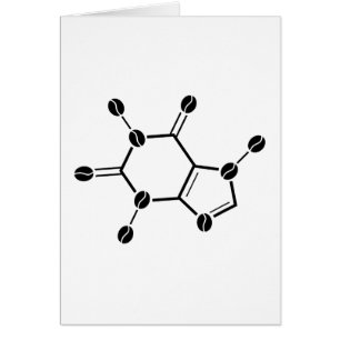 Cartão feijões moleculares cafeína