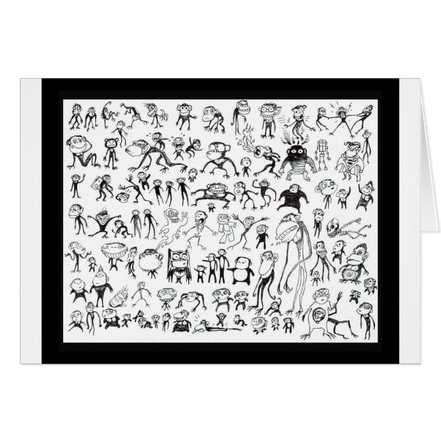 Cartão feio de 100 macacos (Frente Horizontal)