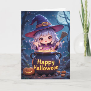 Cartão Feiticeira Bonita Halloween