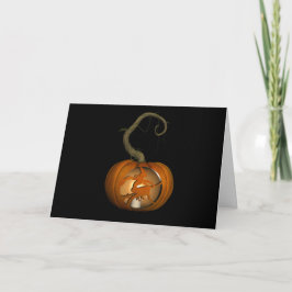 Cartão Feiticeira Voadora Carpkin Halloween Chocado