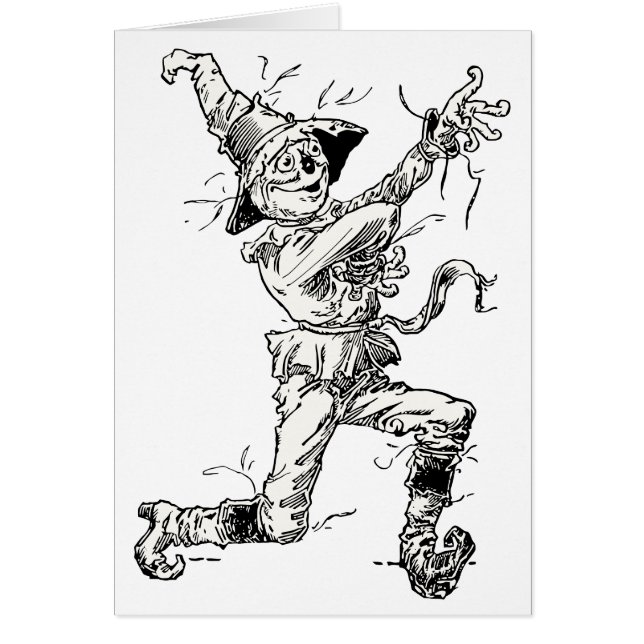 Cartão Feiticeiro de Oz Fairy Tales, o Espantalho (Frente)
