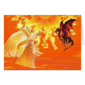 Cartão Feiticeiro e dragão