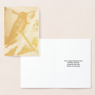 Cartão feito sob encomenda da mensagem do colibri