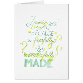 Cartão Feito temìvel e maravilhosamente