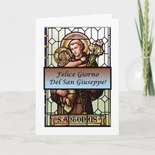 Cartão Felice Giorno del San Giuseppe (Vetrate)