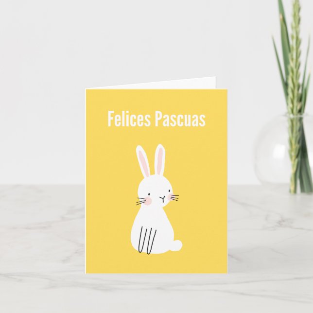 Cartão Felices Pascuas, Felz pascoa espanhol (Frente)