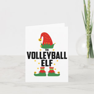 Cartão Felicidade de Natal da Família do Elfo de Voleibol