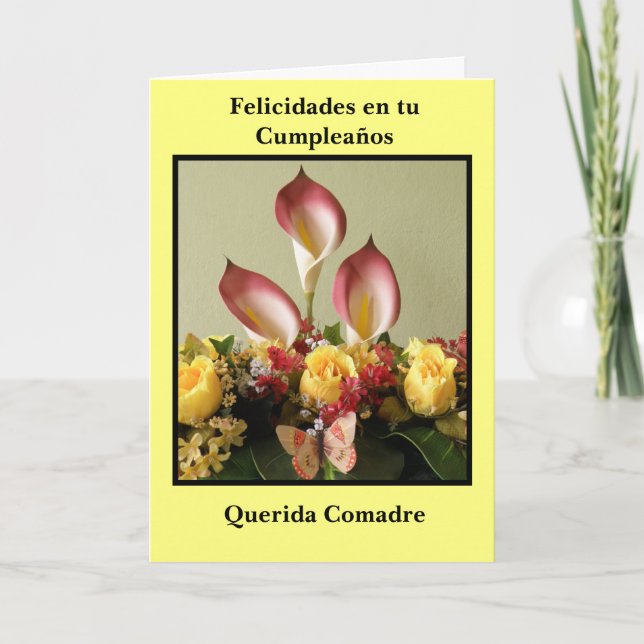 Cartão Felicidades en tu cumpleaños querida comadre (Frente)
