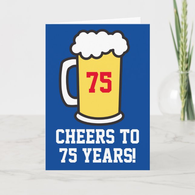 Cartão Felicitações A 75 Anos De Aniversário Da Cerveja ( (Frente)